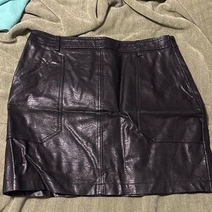 Shinestar Black Faux Leather Mini Skirt